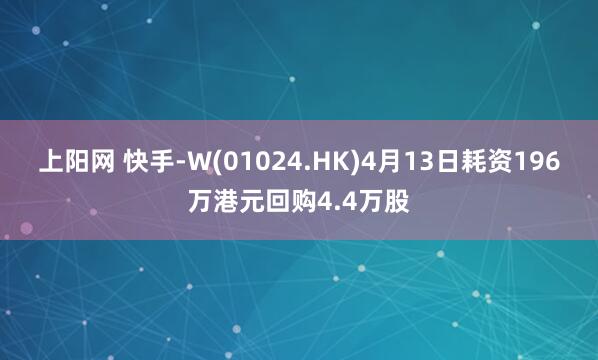 上阳网 快手-W(01024.HK)4月13日耗资196万港元回购4.4万股