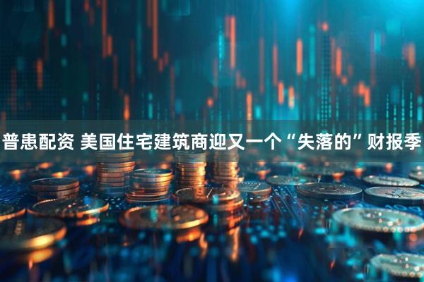 普患配资 美国住宅建筑商迎又一个“失落的”财报季
